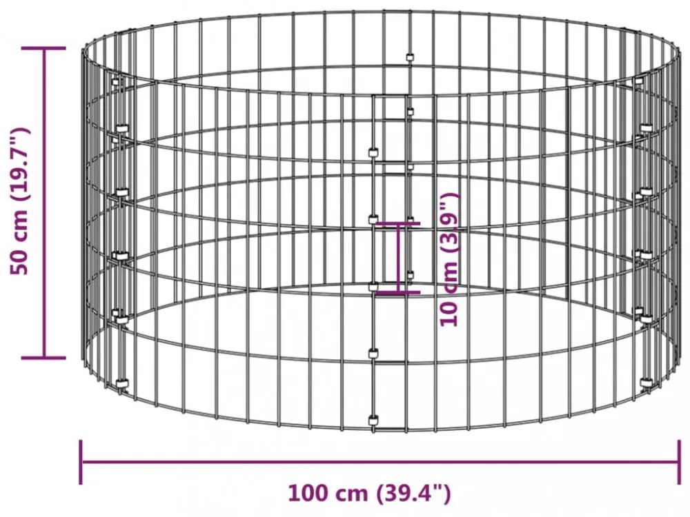 horganyzott acél kerti komposztáló Ø100 x 50 cm