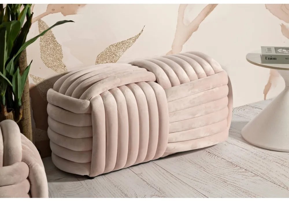 Világos rózsaszín bársony pad Softy – Mauro Ferretti