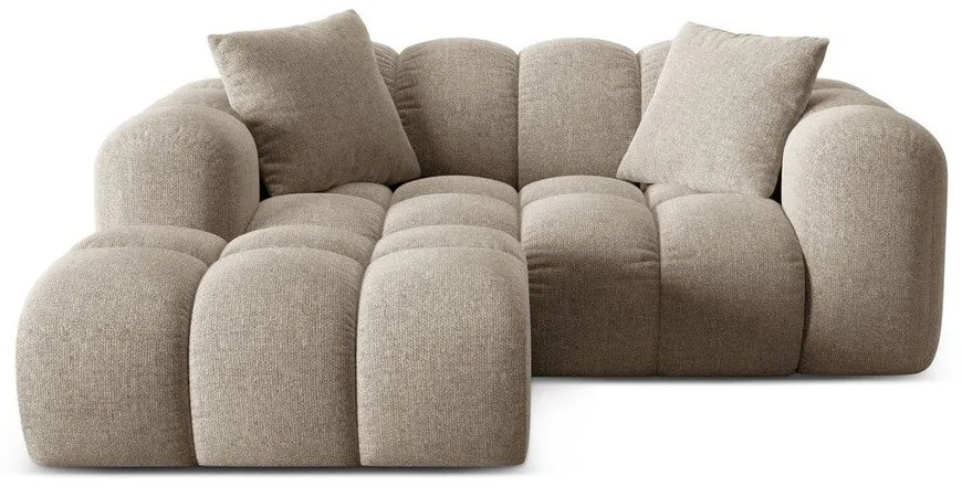 Világosbarna zsenília sarokkanapé (bal oldali-heverő résszel) Treno – Cosmopolitan Design