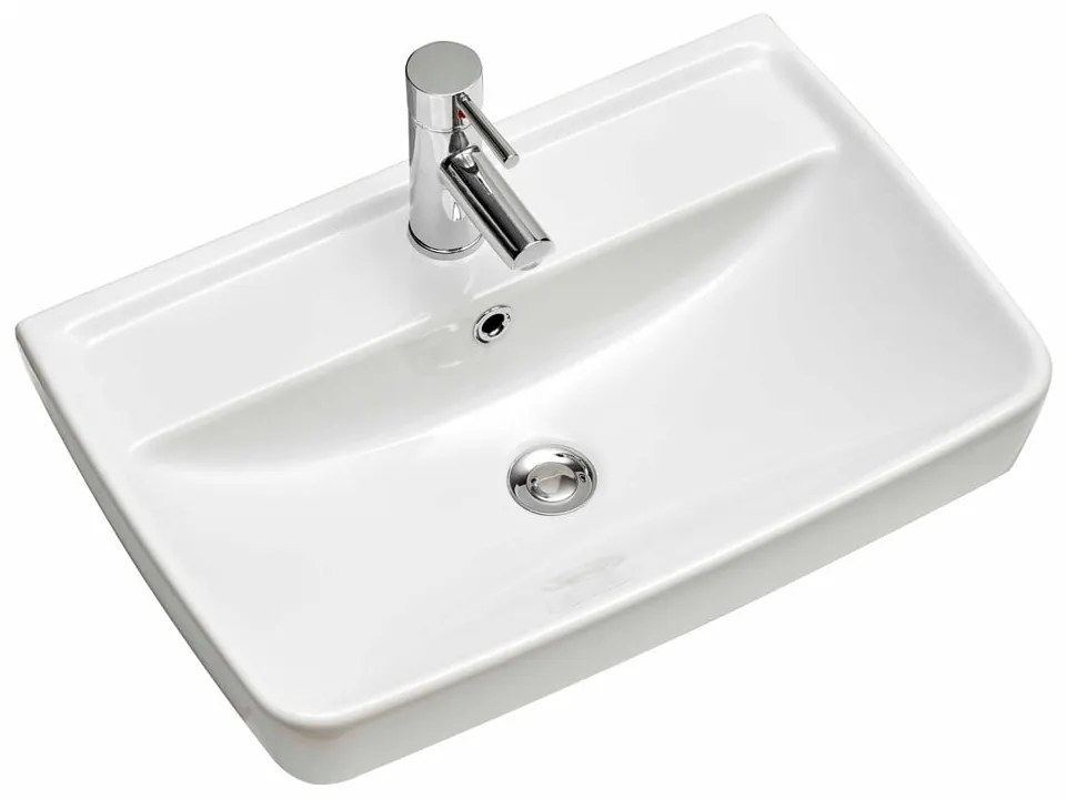 Fehér kerámia mosdókagyló csap nélkül 60x40 cm Set 357 - Pelipal