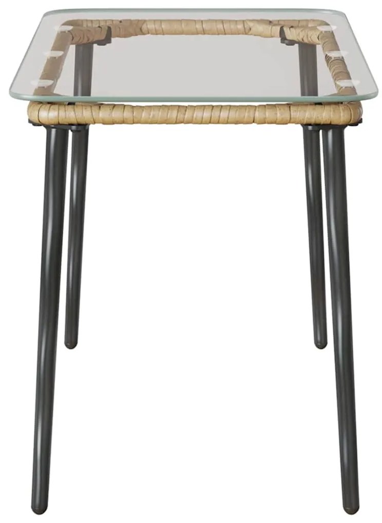 Kerti Asztal Természetes 80 x 40 x 45.5 cm Poli rattan