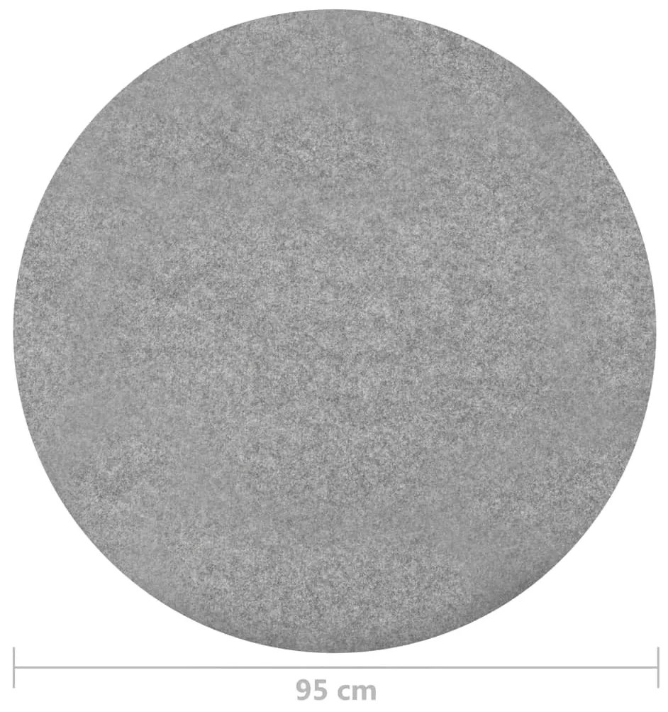 szürke szegecses aljú kerek PP műfű átm. 95 cm