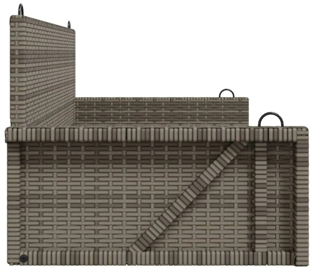 szürke polyrattan hintapad 119x56x48 cm