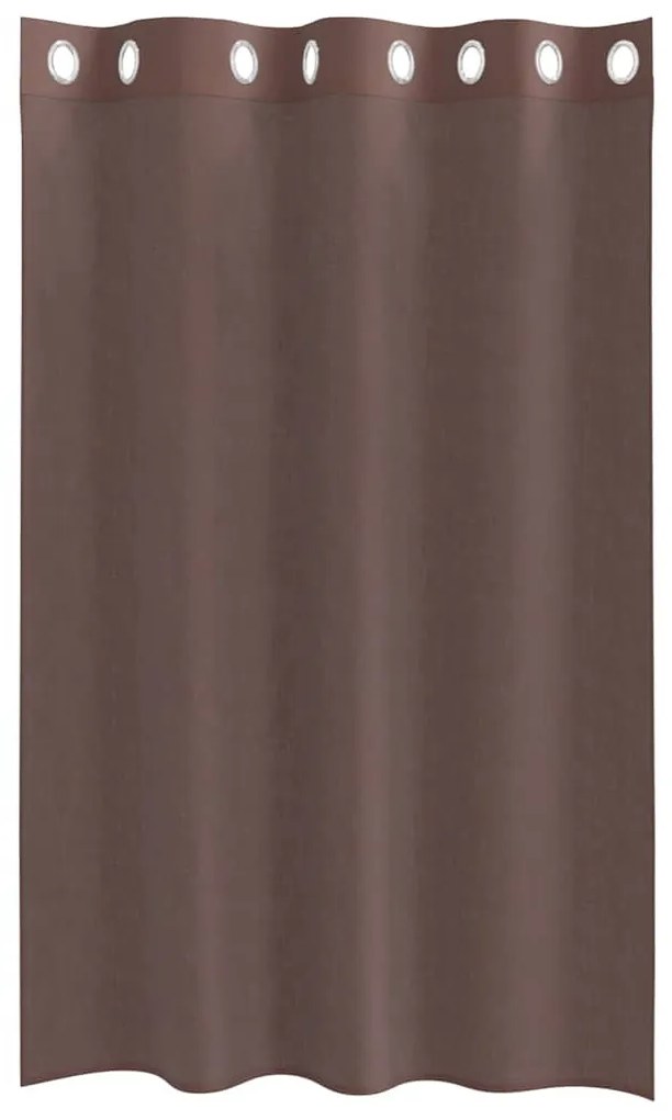 2 db barna fátyolfüggönyök rojtokkal 140x175 cm