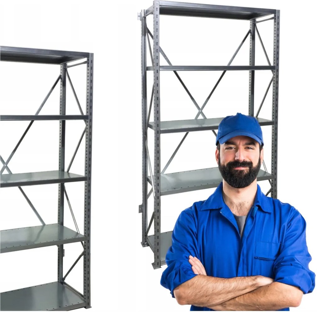 Polcos Állvány Fém Moduláris Erős Ipari Strapabíró 5 Polc M20