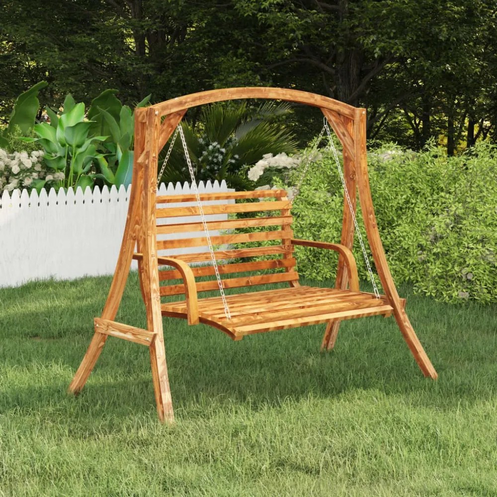 tömör hajlított fa hintapad tíkfa kivitelezéssel 126x63x92 cm