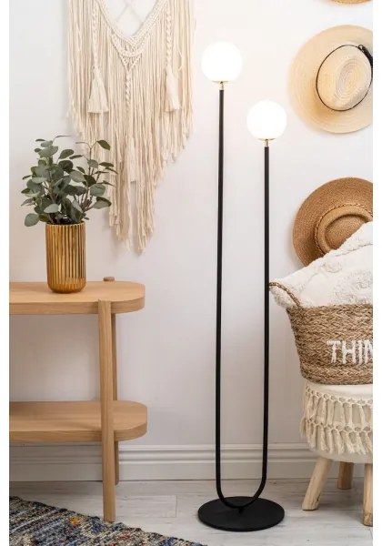 Argon 7073 - Állólámpa FERRONE 2xE14/7W/230V fekete/fehér/arany