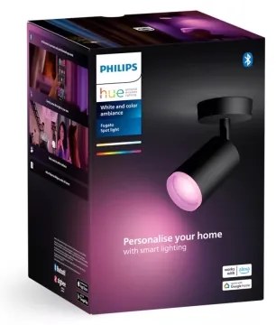 Philips Hue FUGATO LED RGBW 1xGU10/4,2W/230V dimm. fekete spotlámpa