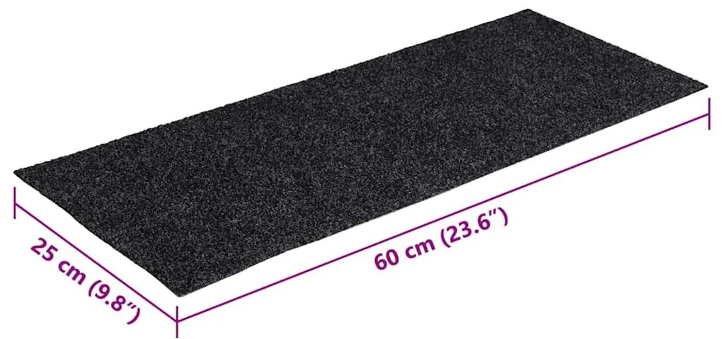 30 db szürke lépcsőszőnyeg öntapadós téglalap alakú 60x25 cm