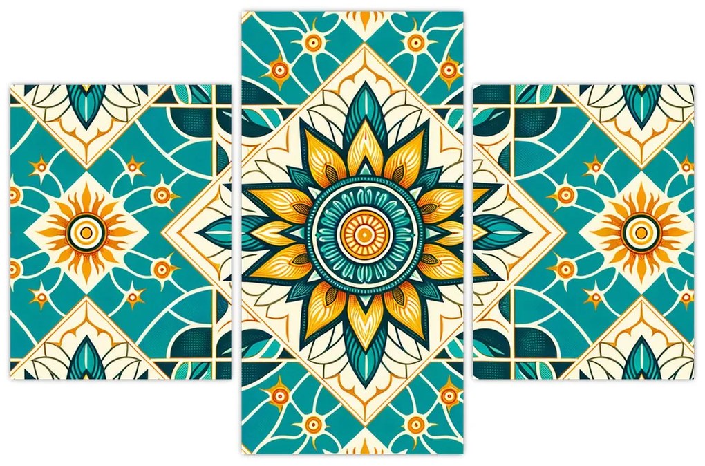Kép - Türkiz minta (90x60 cm)