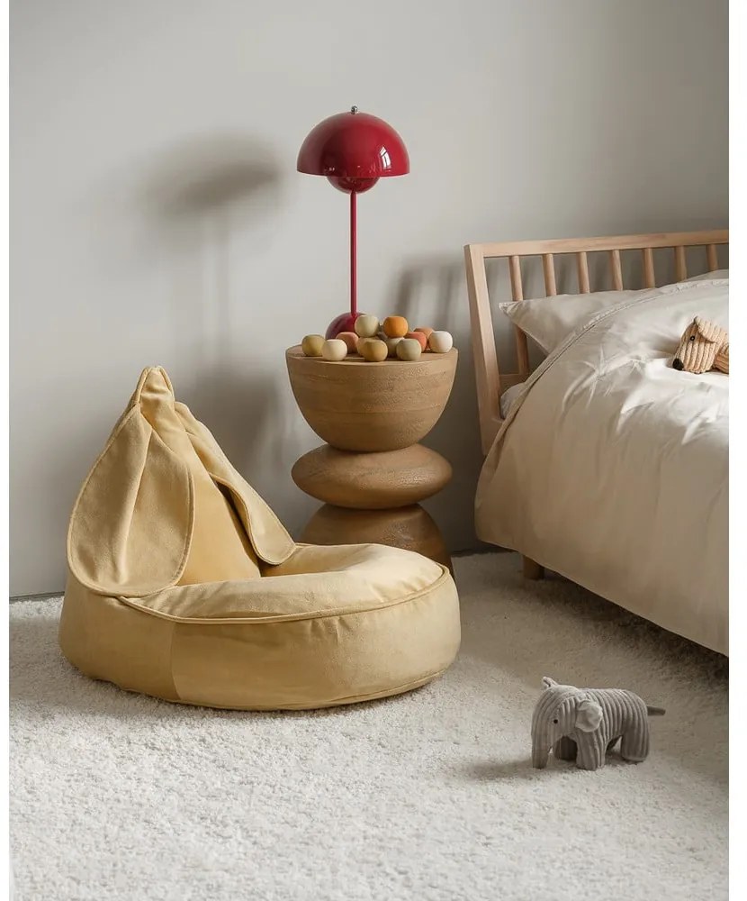 Sárga bársony gyerek babzsákfotel Bunny – Wigiwama