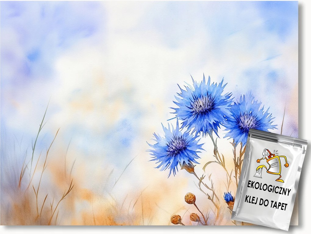 Fotótapéta Flizelina Akvarell Természet Mező Rét Búzavirág 200x140 ragasztó