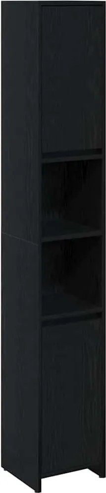 vidaXL Fürdőszoba Székény Fekete tölgy 30 x 30 x 183,5 cm Faanyag