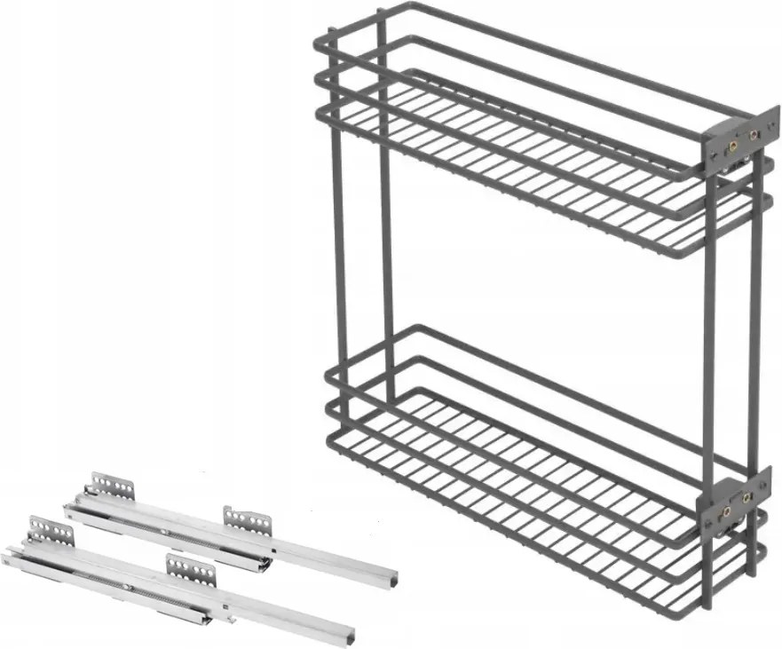 Movix Gtv Oldalsó Cargo Kosár 200 Mm-es Szekrényhez Antracit Balos Vezetősínekkel