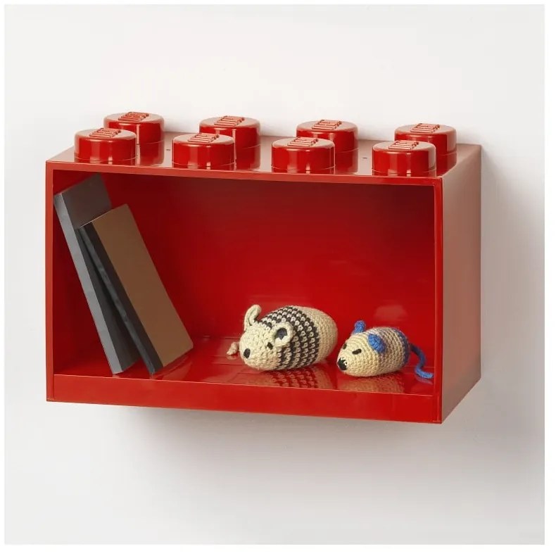 Brick 8 gyerek piros fali polc - LEGO®