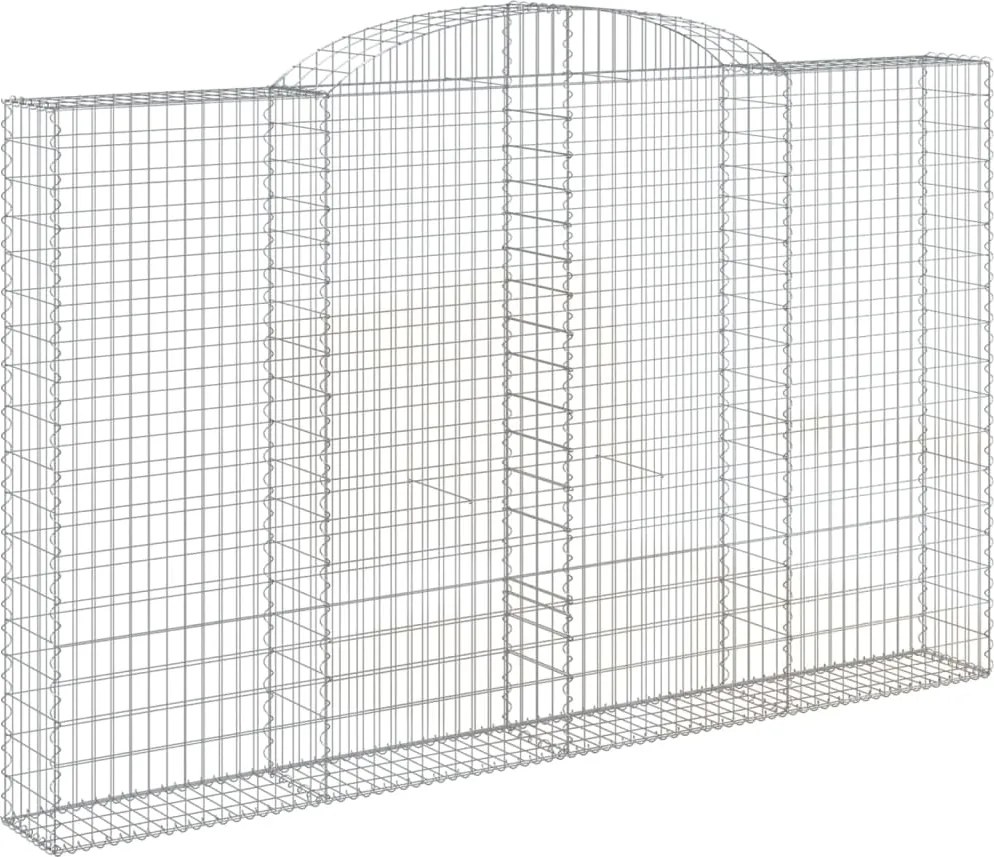 vidaXL íves horganyzott vas gabion kosár 300 x 30 x 180/200 cm