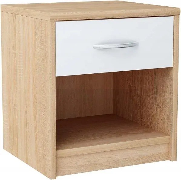 Éjjeliszekrény Édes álmok, Konténer, Sonoma/Fehér