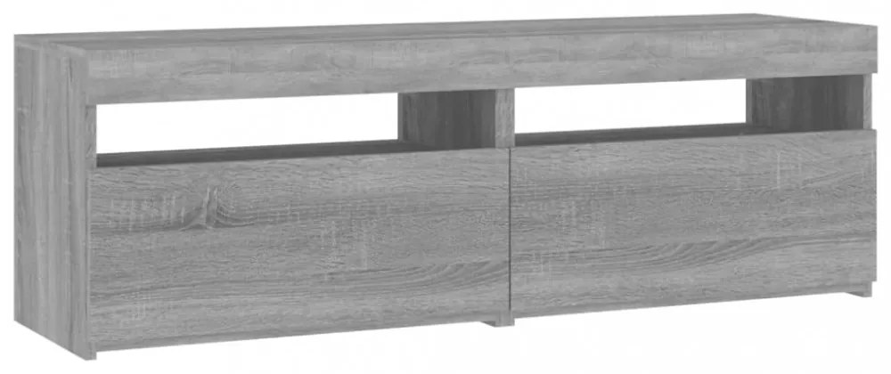 2 db szürke sonoma színű TV-szekrény LED-ekkel 60 x 35 x 40 cm