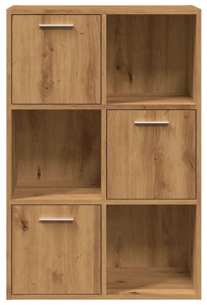 kézműves tölgy színű szerelt fa könyvespolc 60,5 x 30 x 90 cm