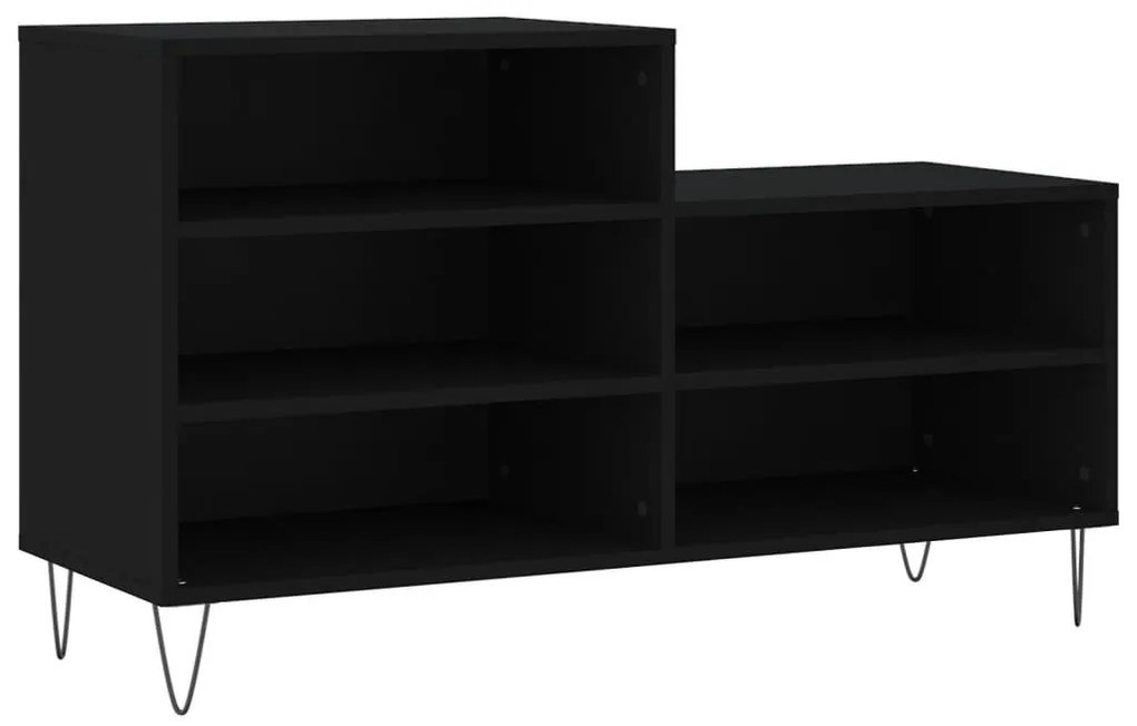 vidaXL fekete szerelt fa cipősszekrény 102x36x60 cm