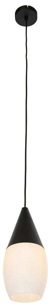 Modern lógólámpa fekete opál üveggel - Drop