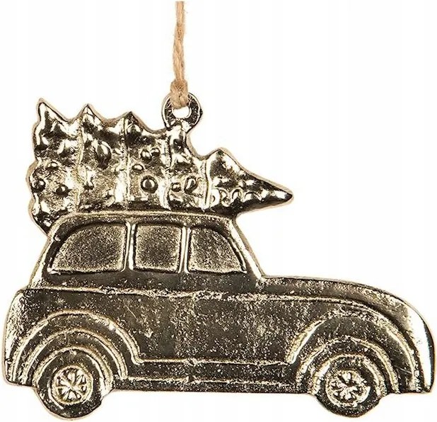 Gömb Medál Arany Fém Karácsonyfa Karácsonyi Autó Karácsonyfa