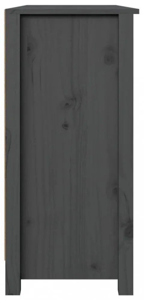 szürke tömör fenyőfa tálalószekrény 100 x 35 x 74 cm