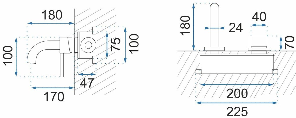 Rea Owen, rejtett mosdócsaptelep + BOX rögzítőrendszer, fekete matt, REA-B5332
