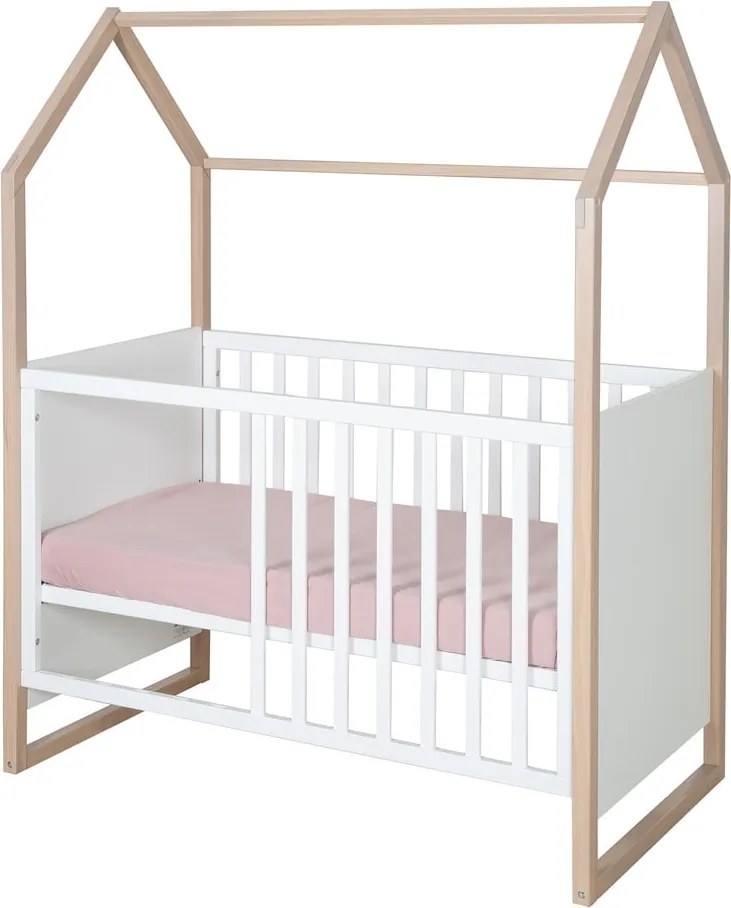 Fehér babaágy 60x120 cm Cabane – Roba