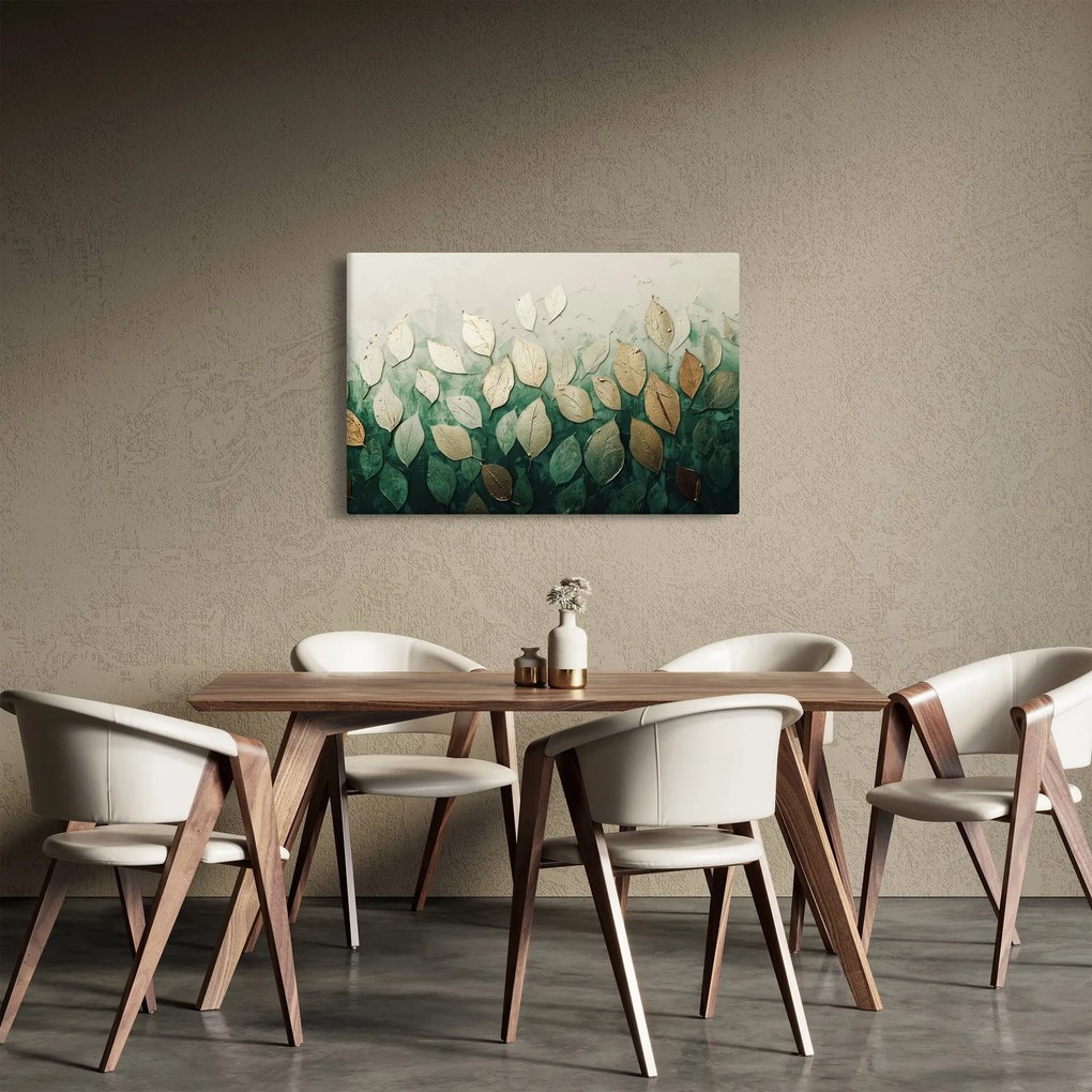 Kép - Arany-zöld levelek (90x60 cm)