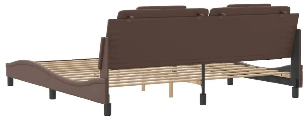 barna műbőr ágykeret Viana matrac nélkül 200 x 200 cm