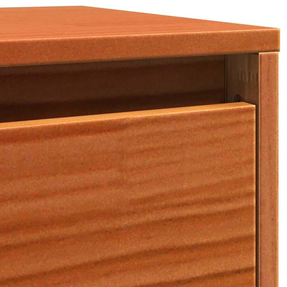 Fali Szekrények 2 pcs Viaszbarna 100 x 30 x 35 cm Tömör fenyőfa
