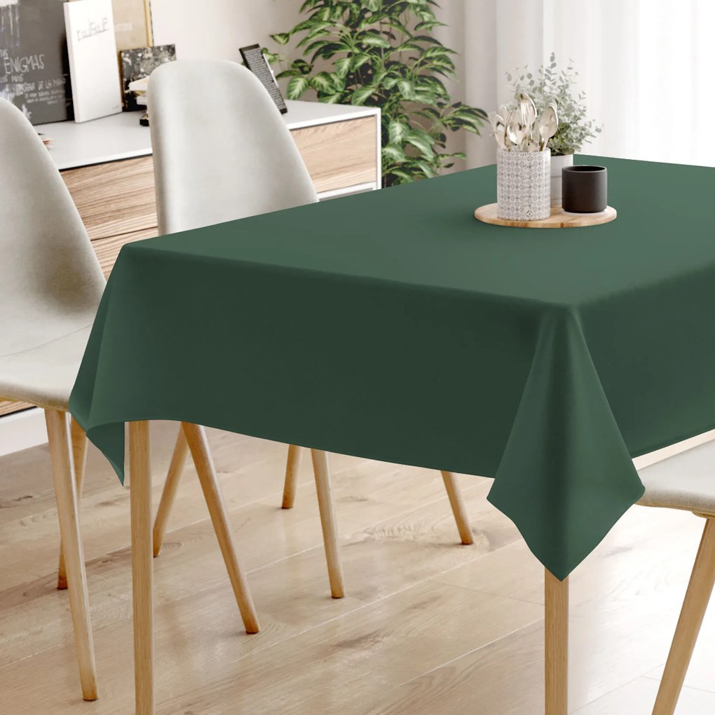Goldea szögletes terítő 100% pamutvászon - sötétzöld 100 x 140 cm