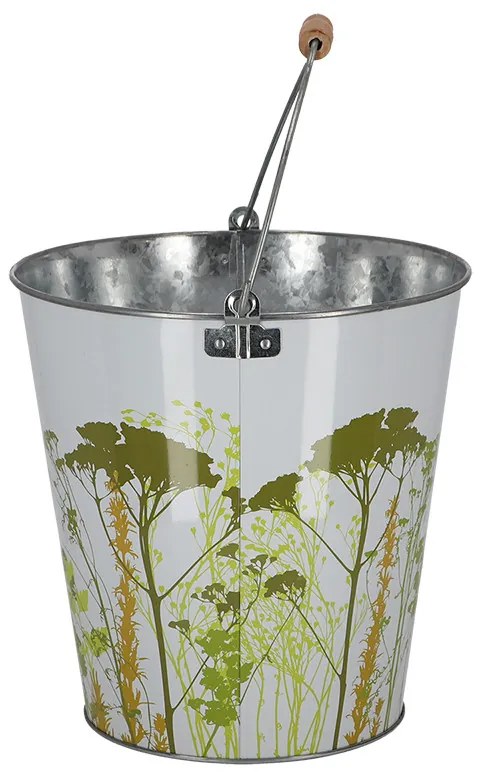 Mezei virág mintás cink vödör, 10,75 literes