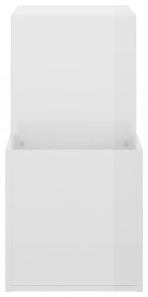 magasfényű fehér előszobai cipősszekrény 105 x 35,5 x 70 cm