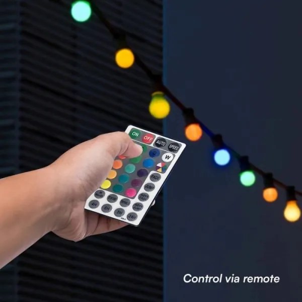 LED RGB Kültéri lánc STRING 13 m 15xLED/0,5W/230V IP44