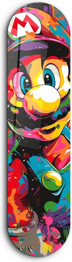 Mario rajongói edzett üvegkép, 20 x 80 cm