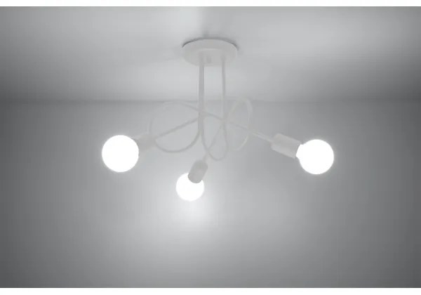 Sollux SL.1431 - Felületre szerelhető csillár LOOP 3xE27/15W/230V fehér