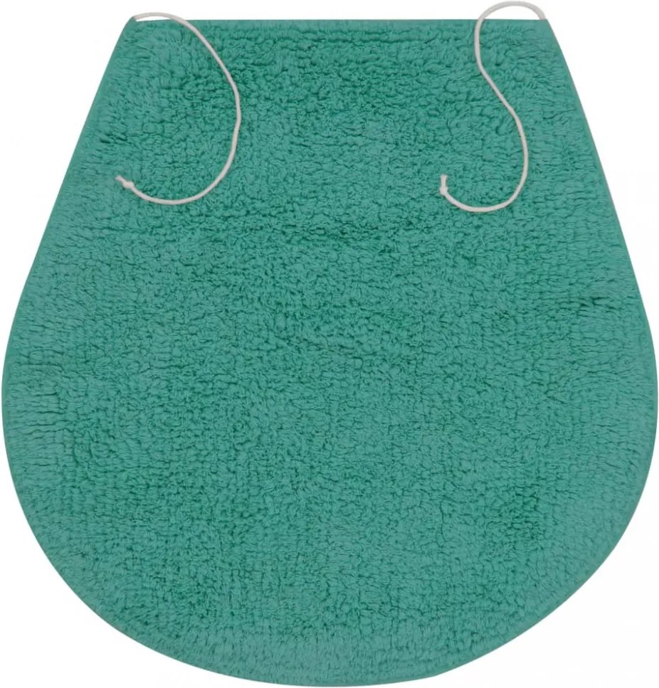 3 darabos türkizkék szövet fürdőszobaszőnyeg-garnitúra