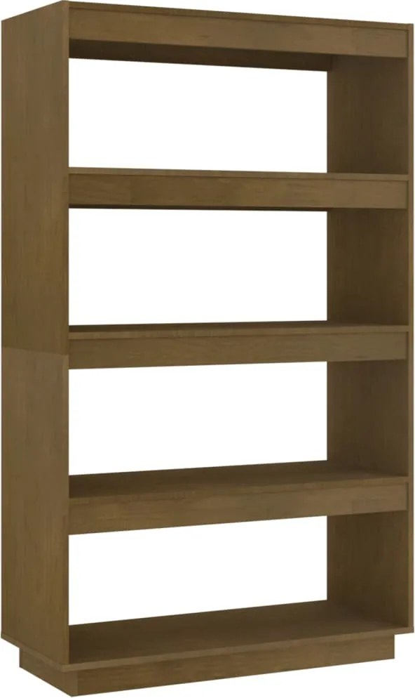 vidaXL mézbarna tömör fenyőfa könyvszekrény/térelválasztó 80x35x135cm