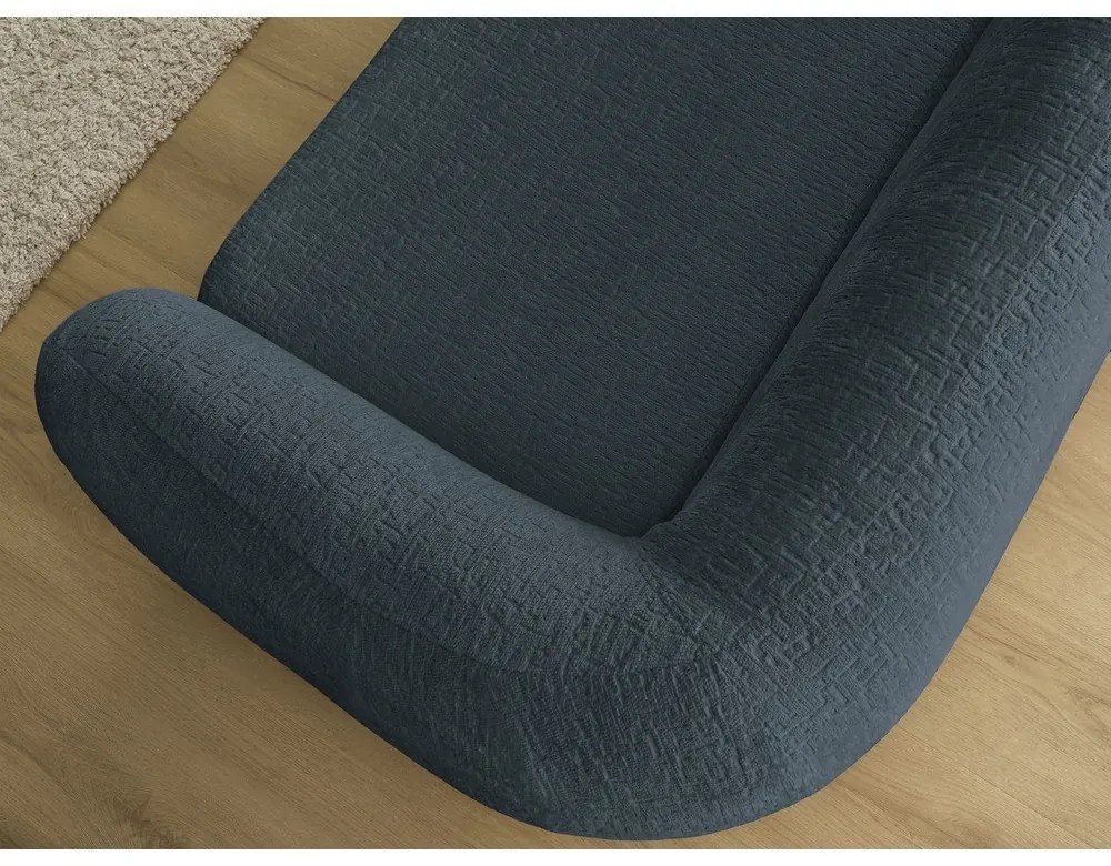 Sötétkék zsenília kinyitható kanapé 228 cm Neyo – Bobochic Paris