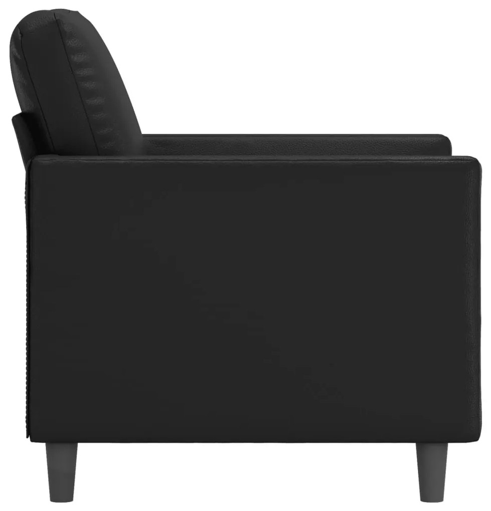 fekete műbőr kanapéfotel 60 cm