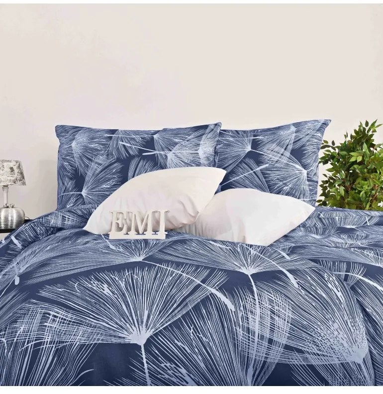 EMI Alvaro kék pamut ágyneműhuzat, A standard egyszemélyes ágy szett tartalma: 1x 140x200 + 1x 70x90