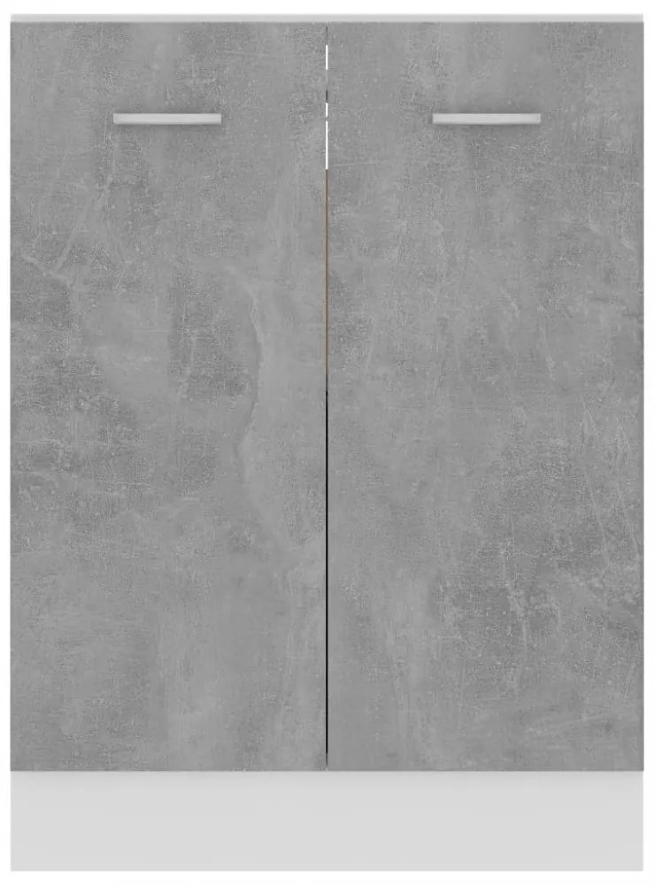 betonszürke szerelt fa alsószekrény 60 x 46 x 81,5 cm