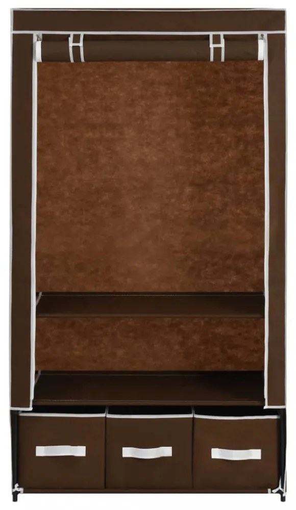vidaXL barna szövet ruhásszekrény 87 x 49 x 159 cm