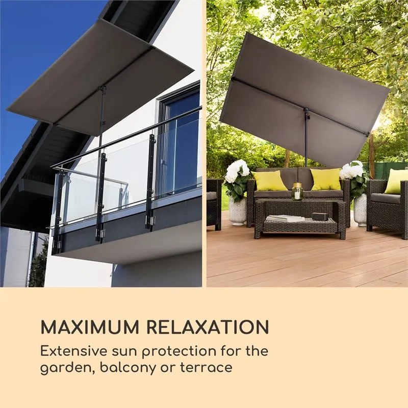 Blumfeldt Flex-Shade XL, napernyő, 150 x 210 cm, poliészter, UV 50, sötétszürke
