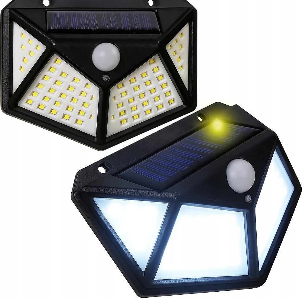 Napelemes Led fényvető Fali lámpa kicsi mozgás- és szürkületérzékelővel