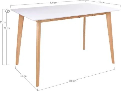 Étkezőasztal fekete asztallappal 70x120 cm Vojens – Bonami Essentials