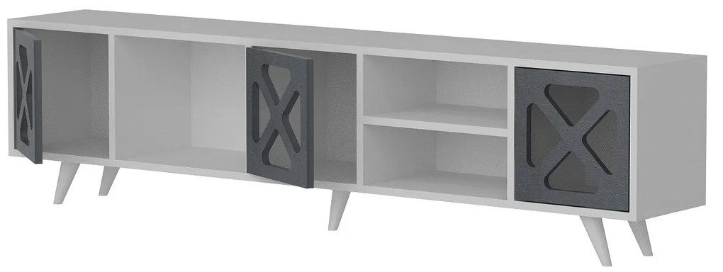 TV szekrény Sinef - White , Anthracite