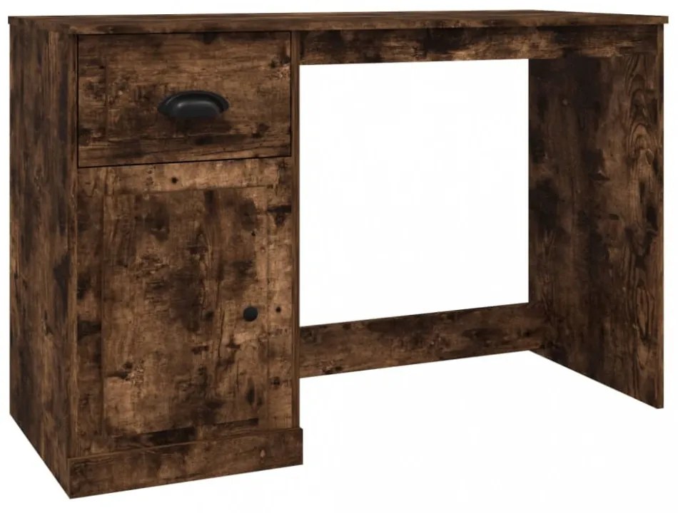 füstös tölgy színű szerelt fa íróasztal fiókkal 115x50x75 cm